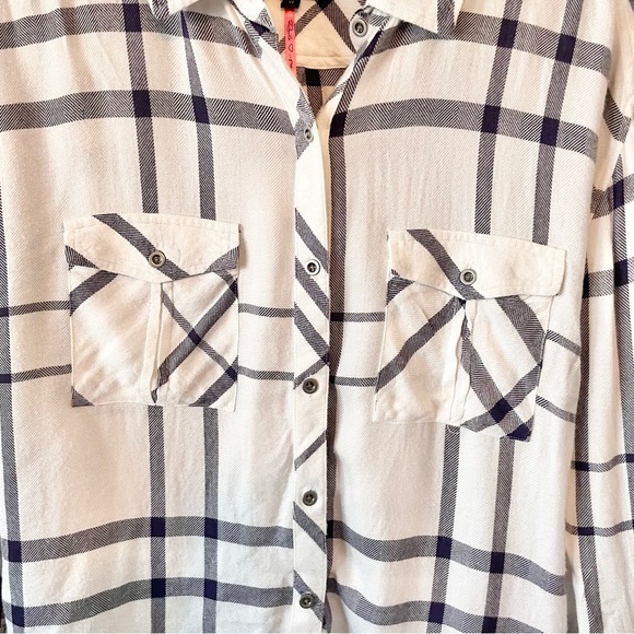 Rails + Free People Blue and White Plaid Button Down - Picture 3 of 7